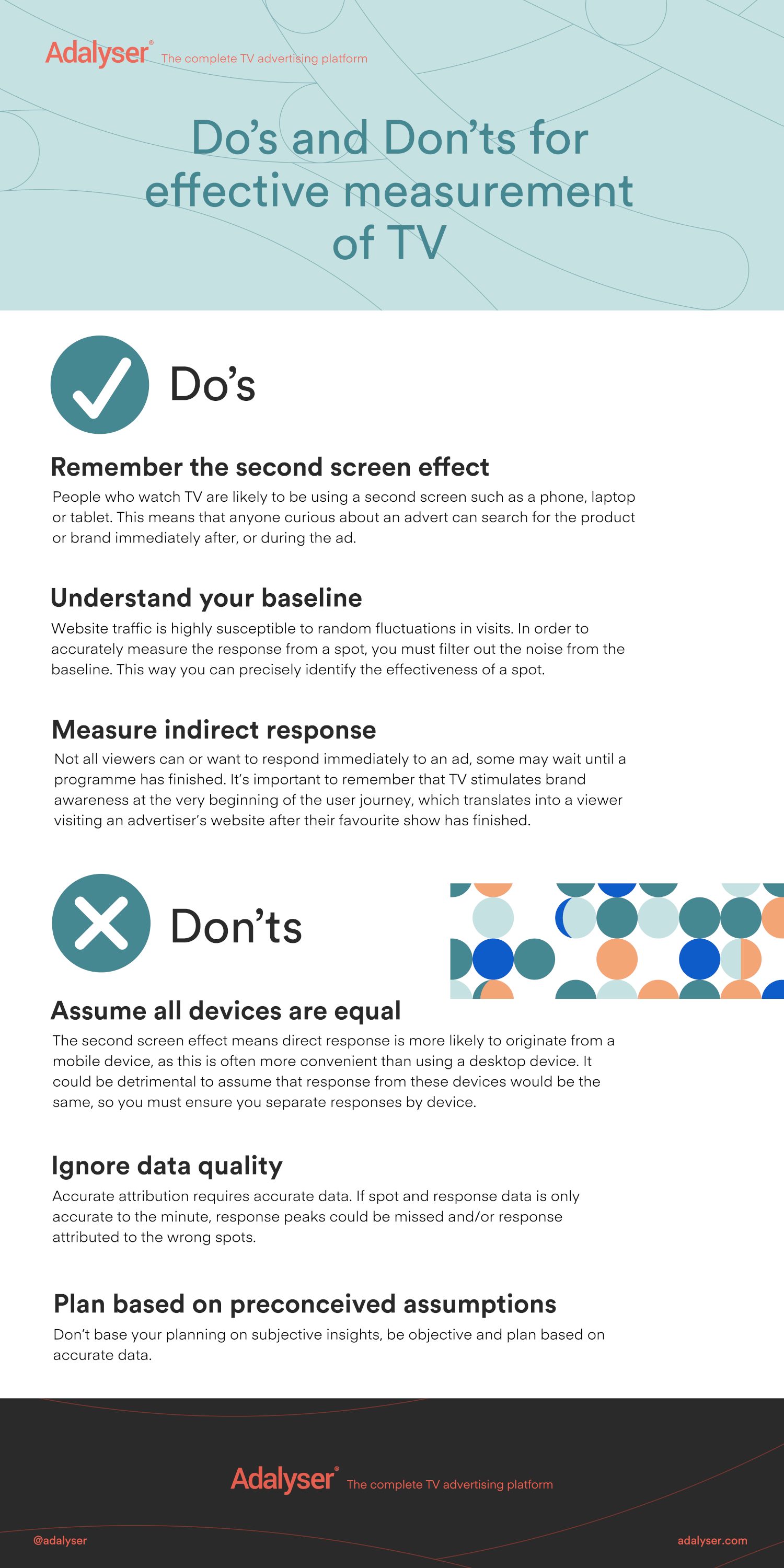 infographic summarising the dos and don'ts of tv advertising